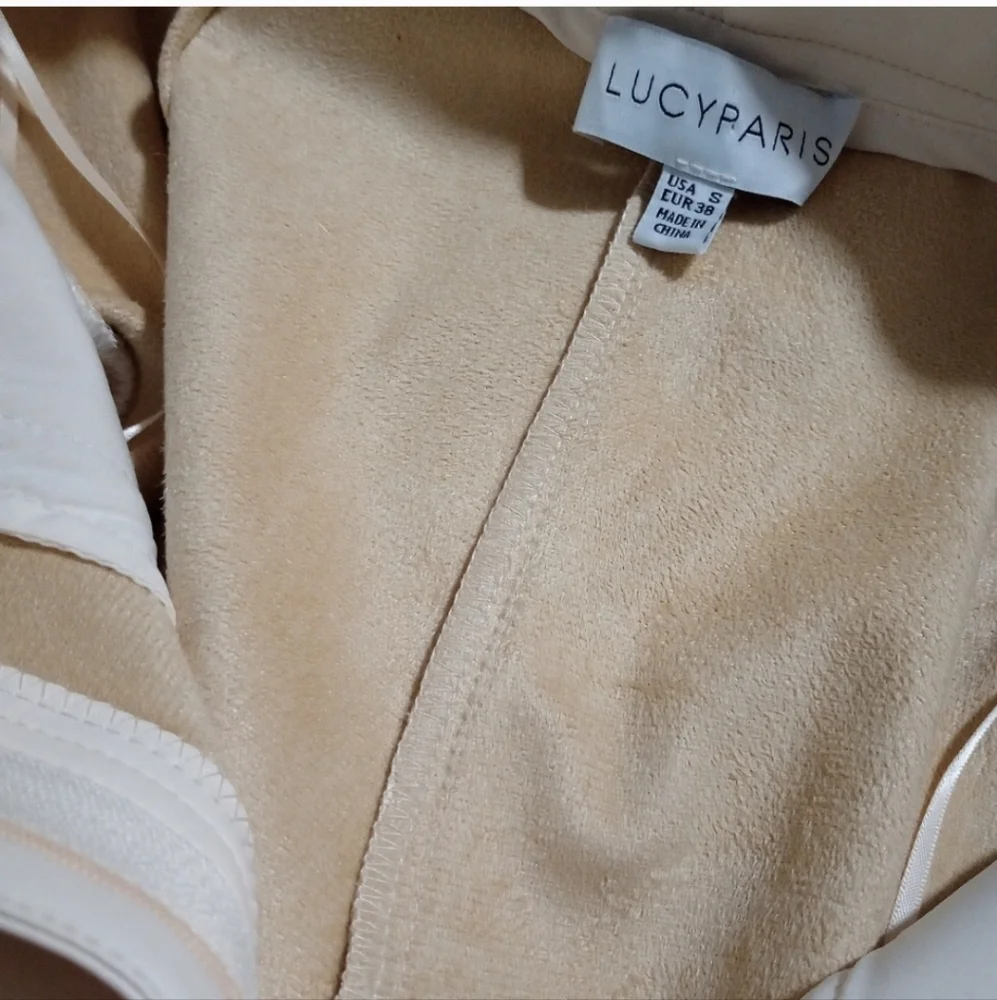 Lucy Paris Adler Faux Leather Pants Ladies Size Small Cream Colored So Soft! - Picture 6 of 8